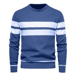 Autumn Pullover Men's Sweater O-neck Patchwork Long Sleeve Warm Slim Sweaters Men Casual Fashion Sweater Men Clothing - Product Image 4