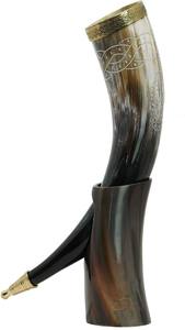Corne à boire viking authentique pour bière, hydromel, bière médiévale, inspirée du Moyen Âge, écologique, sculptée, sans danger pour les aliments, fabriquée à la main - Product Image 3