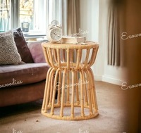 Tabouret d'extérieur unique en rotin et bambou naturel, personnalisable, mobilier de maison portable et léger pour salon et appartement
