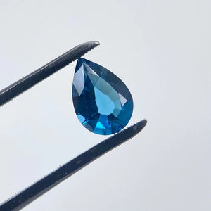 Piedra preciosa suelta de corte de pera facetado 12x8 de Topacio Azul de Londres Natural de calidad AAA para la fabricación de joyas de piedra azul - Product Image 1