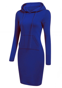 เสื้อฮู้ดแขนยาวแบบสวมหัวมีกระเป๋าแฟชั่นสำหรับผู้หญิง - Product Image 2