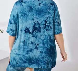 Ensembles jumeaux pour femmes les plus vendus pour l'été 100% coton fait femmes ensemble 2 pièces t-shirt et short avec services OEM - Product Image 2