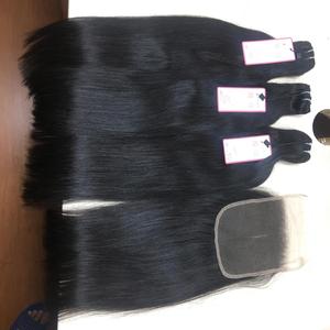 Mechones de pelo de trama, cabello virgen 100%, todas las cutículas, alineación, sin enredos, sin caída, liso, ondulado, rizado, con cierre de encaje y frontal - Product Image 3