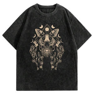 Camiseta de lavado ácido para mujer con estampado personalizado diseño personalizado camiseta de lavado de piedra de tendencia para mujer usar camisas - Product Image 1