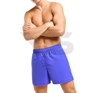 Pantalones cortos de entrenamiento de gimnasio de estilo informal para hombre, 100% poliéster, licra, compresión, logotipo personalizado, teñido liso, no tejido, tamaño Regular para - Product Image 1