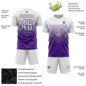 Venta al por mayor de secado rápido 2024 logotipo personalizado fútbol Jersey Club fútbol uniforme manga corta 100% poliéster Unisex adulto - Product Image 5