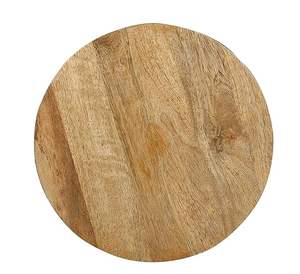 Plateau de service en bois pour thé et café avec poignées Plateau de service rond en bois d'acacia Assiette en bois pour la nourriture - Product Image 2
