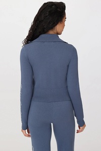 Nouveauté, vêtements unisexes en velours, logo brodé personnalisé, veste à capuche zippée, pantalon long, survêtement en velours respirant pour femmes - Product Image 2