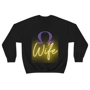 Sweat-shirt à col rond de haute qualité OEM omega Casual Wear imprimé en chenille avec logo sérigraphié pour les sororités et les collèges - Product Image 6