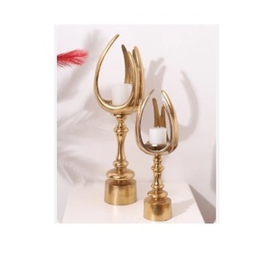 Centre de l'hôtel Bougeoir de cerf en métal de luxe Fête indienne Pièce décorative faite à la main Pot en verre de meilleure qualité Bougeoir en métal - Product Image 5