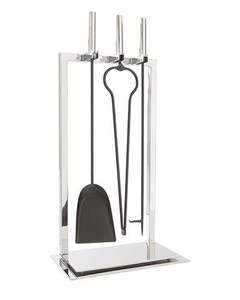 Elegante Juego de Herramientas de hierro para chimenea con líneas suaves y tacto vintage adecuado para pantallas de hogar curadas - Product Image 6