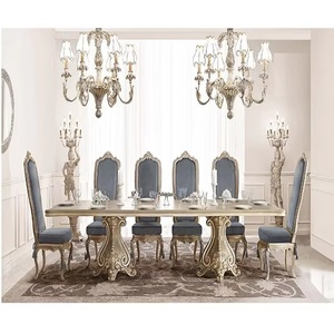 Ensemble de table à manger fait main de style victorien Design élégant pour meubles de table à manger Ensemble de meubles de salle à manger italiens sculptés lourds - Product Image 1