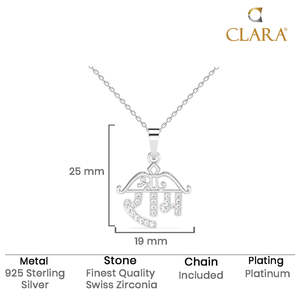 Cadena con Colgante Shri Ram Plateado con Baño de Rodio, Joyería Moderna con Diamantes, Circonitas, Moissanita y Perlas en Platino, Oro y Oro Rosa - Product Image 5