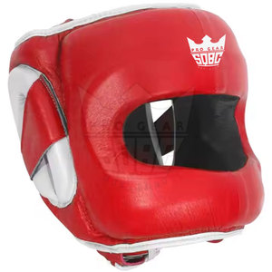 Leather Boxing <b>Head</b> Guard for MMA <b>Training</b>-Protective Face Guard - Product Image 2