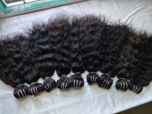 Extensions de cheveux humains vierges indiennes de qualité supérieure 100% Remy, douces et brillantes, sans perte, vague lâche, vague profonde, trame plate double - Product Image 5