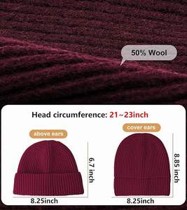 Cozy fleece lined winter cap thick soft wool beanie <b>hat</b> unisex warm design ideal for <b>hiking</b> travel and outdoor cold seasons - Product Image 2