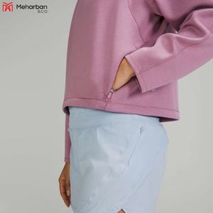 Sweats à capuche pour femmes Fashion Wear Panel Design Hooded Collar Women Crop Tops Women Hoodie - Product Image 2