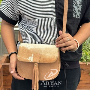 Wholesale New Design High-end Luxury Genuine Suede Leather Tassel Crossbody Messenger Bag for Women's Cowhide Shoulder <b>Handbags</b> - Product Image 1