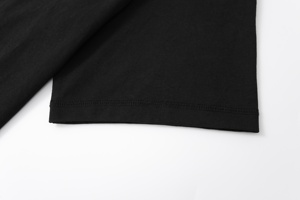 Custom Printed Solid O-<b>Neck</b> <b>T</b>-<b>Shirt</b> for Women Heavyweight 220g Combed Cotton Digital Short Sleeve Black Oversized Fit <b>Low</b> MOQ - Product Image 4