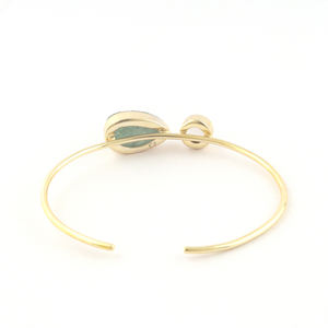 Dainty janvier pierre de naissance quartz rose brut naturel et pierre de lune bracelet de déclaration plaqué or double pierre bracelet manchette - Product Image 5