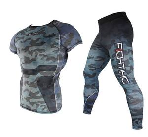 GAF Vente flash Ensemble de vêtements de sport pour homme, compression, gym, rash guard, manches longues/courtes, leggings, logo personnalisé, respirant, imprimé sportif - Product Image 1