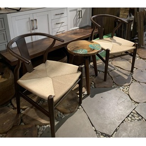 Kitchen <b>Chairs</b> Solid Wood Wishbone Y <b>Chair</b> Paper Rope Weave Simple Style Design Coffee <b>Chair</b> for Restaurant <b>Dining</b> - Product Image 2