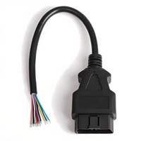 Cable de extensión OBD2 de 16 pines macho a hembra, arnés de cables de PVC universal de 50cm con montaje en panel para herramientas de diagnóstico automotriz