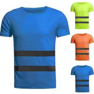 Camisetas de construcción reflectantes personalizadas para hombre 100% algodón tejido Road Work Safety Stock Shirts - Product Image 4