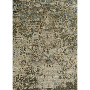 Alfombras de Lana Anudadas a Mano Erbe Green AKWL-3136, Estilo Boho para Adolescentes, Rectangulares, con Medallón Abstracto, para Entrada, Sala de Estar y Hogar - Product Image 3