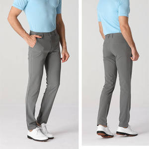 กางเกงกอล์ฟสำหรับผู้ชายกางเกงผ้าทอลายทแยงใส่สบายแบบลำลองผ้าโพลีเอสเตอร์แห้งเร็วติดป้ายได้ตามต้องการ - Product Image 4