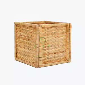 Foldable <b>Rattan</b> Basket Square Style for Kitchen and Home <b>Storage</b> - Product Image 5