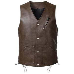 ¡Novedad de 2025! Chaleco de moto de cuero en blanco para hombre, diseño personalizado, chaquetas de cuero con cremallera estampadas, ropa de invierno transpirable - Product Image 2