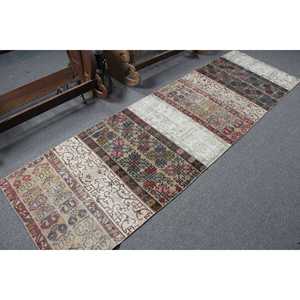2.6x8.7 ft <b>Runner</b> Vintage Turkish Rug, <b>Red</b> Moroccan Wool Rug - Product Image 2