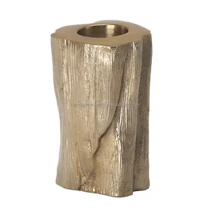 Portavelas de Madera con Forma de Columna, Decoración para el Hogar, Acabado con Textura Natural - Product Image 2