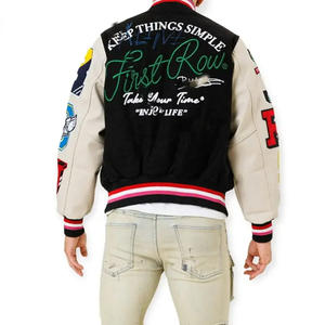 Holesale stomustomizado eslank ararsity acket Or o Men OT Elling eaether ther ade aseball acket arsity - Product Image 3