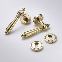 Serrure de porte de chambre dorée style rétro français, poignée magnétique silencieuse pour porte en bois, poignée de porte intérieure divisée pour usage domestique