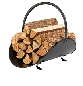 Nuevo estilo, herramientas para portador de leña, soporte para troncos de chimenea, cubiertas de estante de Metal de color negro para interiores, contenedor de leña, herramienta de Metal - Product Image 3