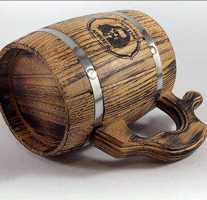 Engraved Wooden Beer Barrel <b>Mug</b> Anniversary Gift, Husband Gifts, Couples Gift, Christmas Gifts - Product Image 2
