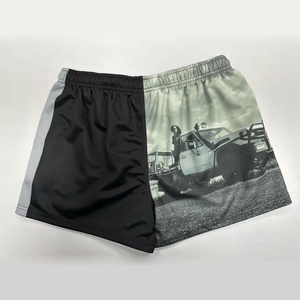 Factory Custom 100% Polyester Rugby Footy <b>Shorts</b> Unisex Embroidery Logo <b>Zipper</b> <b>Pockets</b> Sportswear Pattern <b>Shorts</b> For Man - Product Image 6