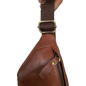 Nouveau design 2026 – Sac de poitrine en cuir véritable huilé marron, unisexe, style Crazy Horse, durable et portable, sac de voyage à bandoulière - Product Image 5