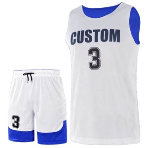 Latest Custom OEM Unisex Basketball Jersey Wear <b>Set</b> Reversible College Basketball Uniform Plus Size Breathable - Product Image 1