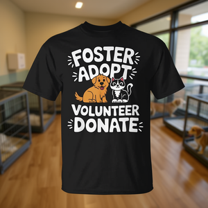 T-shirt promozionale premium per volontari di soccorso animali: adotta, ospita, dona per il salvataggio di cani e gatti - Product Image 3