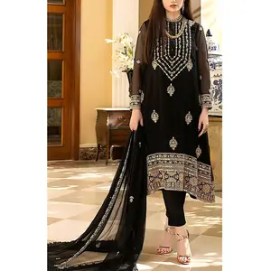 Lourd brodé 3 pièces fête porte robe dernier style décontracté mariage femmes robes costumes à vendre - Product Image 1