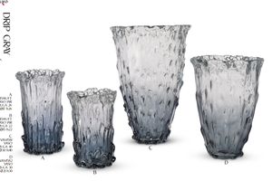 Décoration d'intérieur de luxe Tammaro Home Drip en verre de Murano gris, design artisanal italien haut de gamme - Product Image 1