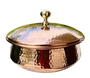 Copper Antique Finished <b>Cooking</b> <b>Pot</b> Belly Casserole With Lid Brass Hammered Hotpot Cookware For Kitchenware With Copper Color - Product Image 1