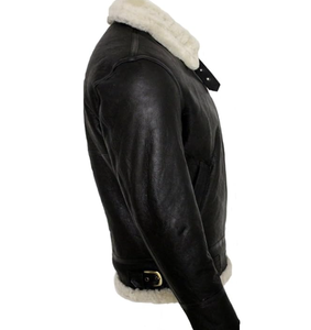 Chaqueta cálida de invierno Sherpa de piel sintética 100% cuero genuino de talla grande cuello vuelto de gran tamaño diseño extraíble estilo de calle alta - Product Image 5