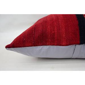 หมอนขนสัตว์โบฮีเมียนถักเย็บปะต่อกันโบฮีเมียน28X28นิ้วพิมพ์ลายดอกไม้สไตล์วินเทจสำหรับเครื่องนอนที่สะดวกสบายสีแดงหรูหรา - Product Image 4