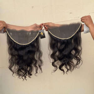 Extensions de cheveux humains indiennes tissées, bouclées, ondulées, lisses, avec fermeture en dentelle, mèches à ondulations profondes avec dentelle HD 13x6 13x4 - Product Image 1