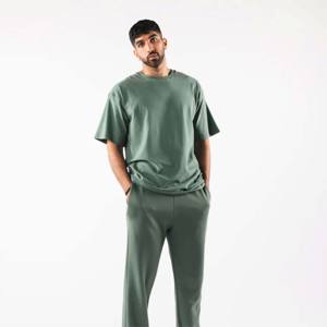 T-shirt à col rond 100% coton de haute qualité pour hommes, style hip hop, tissu en jersey, manches courtes surdimensionnées, teint uni, unique - Product Image 2