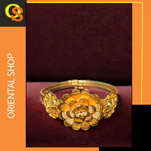 Anillo hecho en India con chapado en oro de 22 quilates y diseño de flores, anillo hecho a mano de estilo moderno, joyería para mujer - Product Image 2